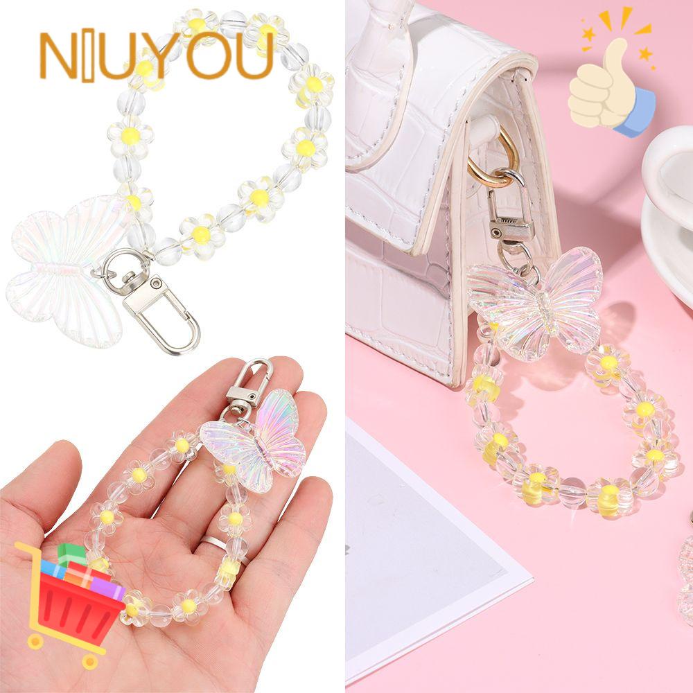 Móc Điện Thoại Xỏ Hạt Trong Suốt Hình Bướm