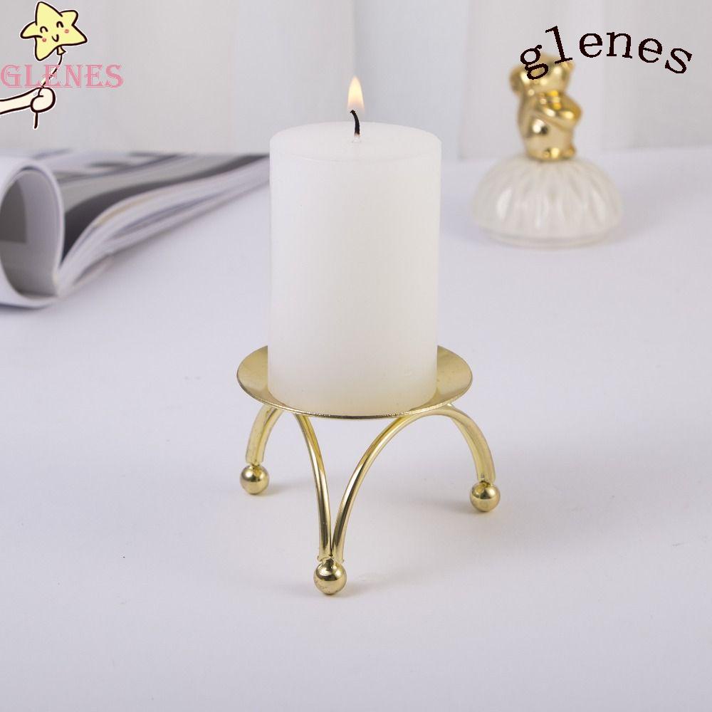 Giá Đỡ Đèn Cầy Có Tay Cầm Phong Cách Châu Âu Lãng Mạn Trang Trí Tiệc Cưới|Khay Tròn Đựng Nến Thơm Tiện Dụng