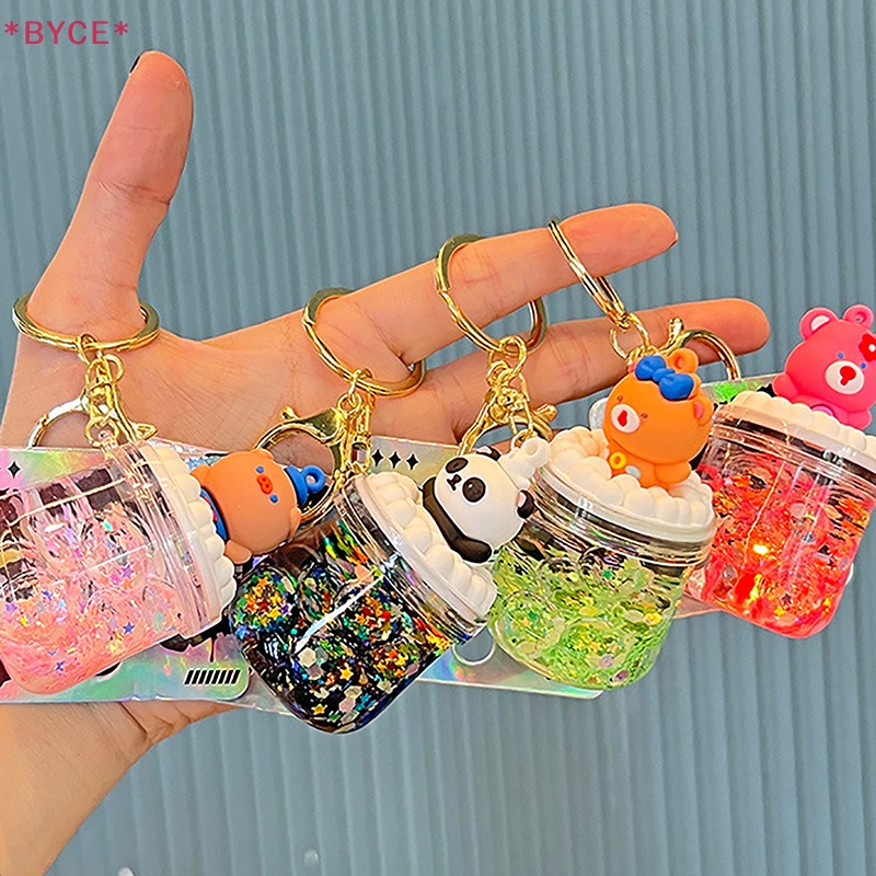 Byce &gt; Móc Chìa Khóa Dạng Cát Chảy Hình Gấu Trúc Hoạt Hình Có Thể Di Chuyển