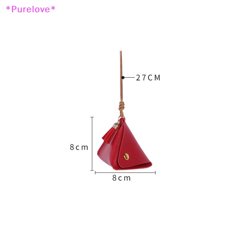 Ví Đựng Tiền Xu Bằng Da Hình Tam Giác Nhỏ Xinh Thời Trang Cho Nữ Mới