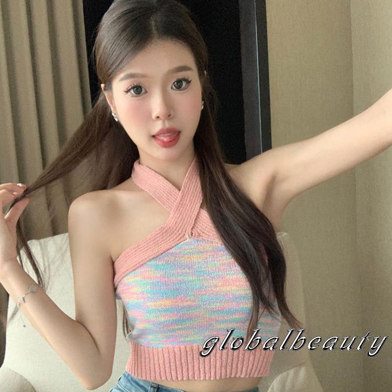 Áo Không Tay 00GB Màu Sắc Tương Phản Thời Trang Mùa Hè Cho Nữ