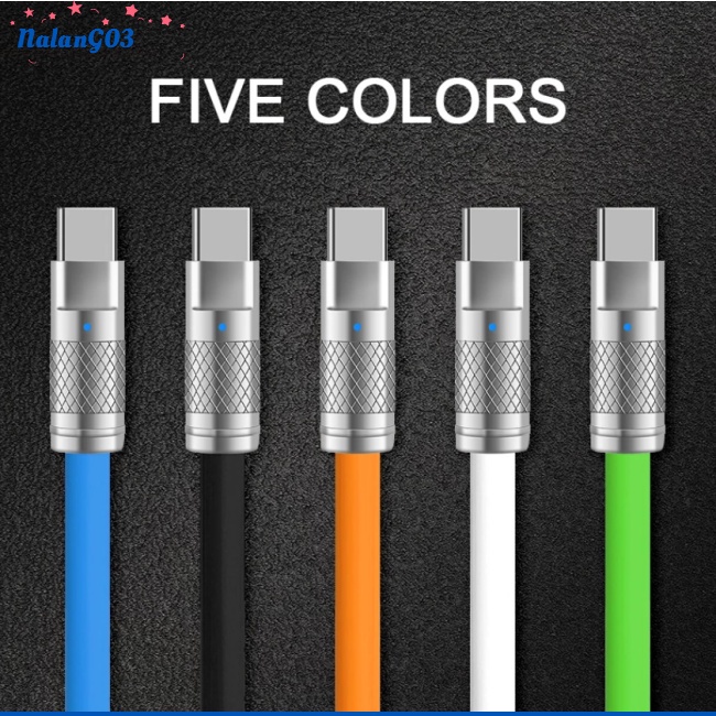 Dây Cáp Sạc Usb Type C 120w 6a Có Đèn Led Báo Hiệu Tương Thích Cho Xiaomi Huawei Samsung