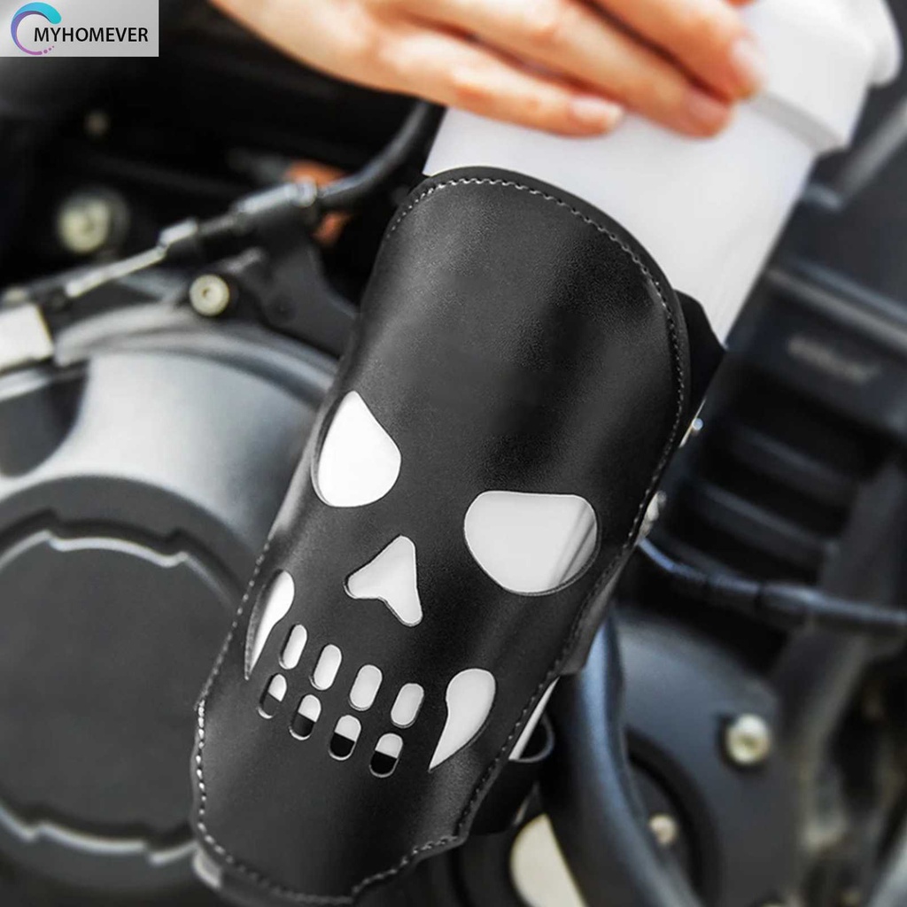 Giá Đỡ Bình Nước Bằng Da PU Hình Đầu Lâu Độc Đáo Trang Trí Xe Đạp