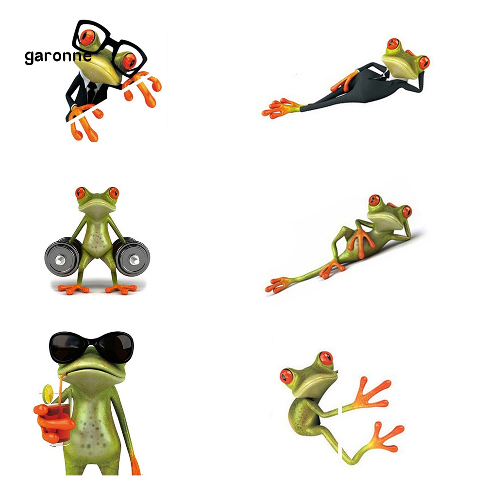 Đề Can Dán Trang Trí Cửa Sổ Xe Hơi Hình Chú Ếch 3D Bằng Chất Liệu Vinyl Chống Thấm Nước