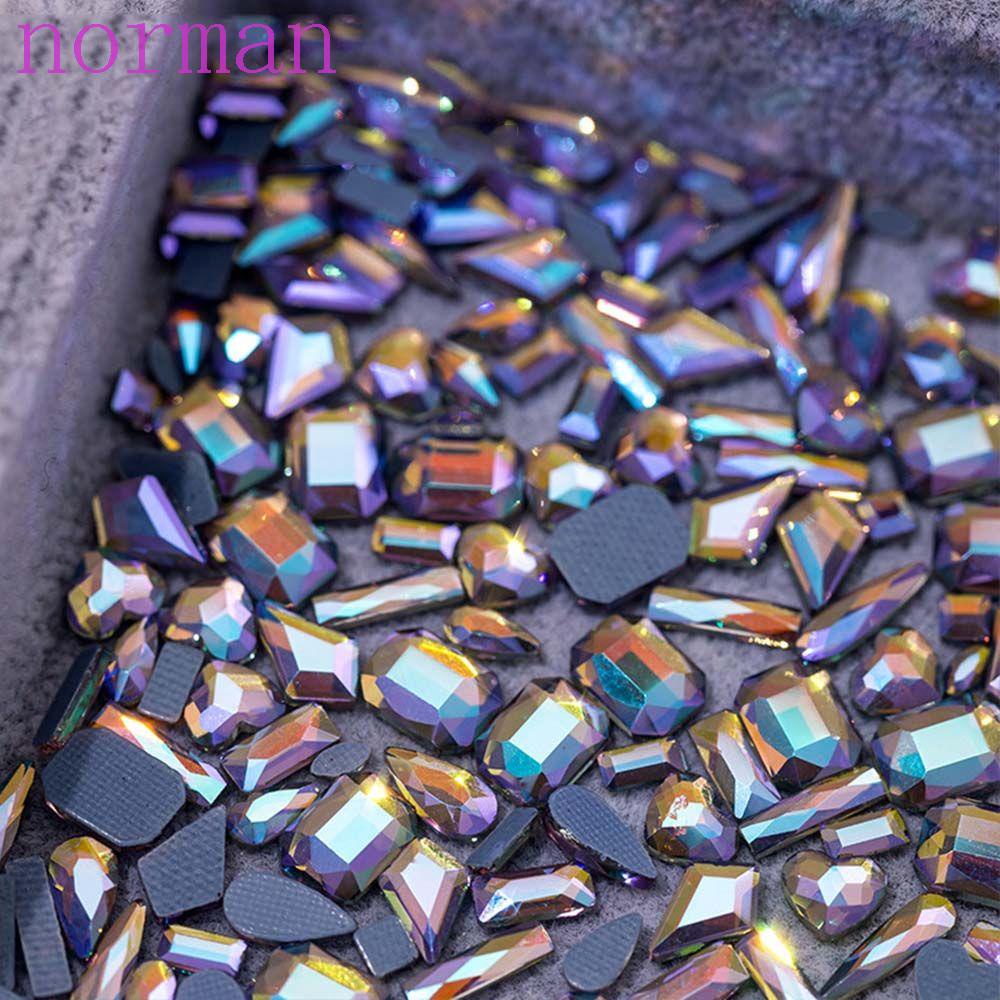 Móng Tay Giả Kiểu Cách NORMAN Độc Đáo|Bộ Phụ Kiện Trang Trí Móng Tay Nhiều Màu Sắc Lấp Lánh Charms