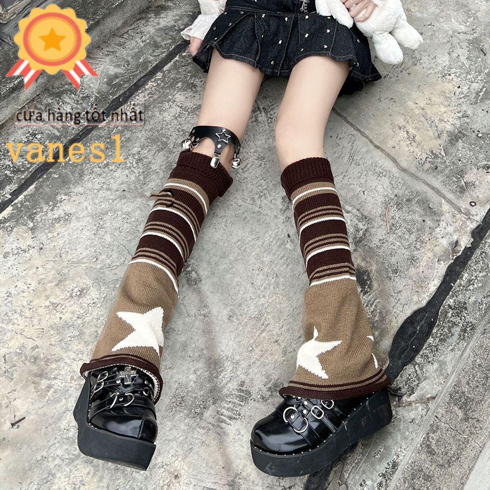 Vớ Ống Chân Dệt Kim Họa Tiết Kẻ Sọc Hai Mặt Thời Trang Thu Đông Phong Cách Gothic Ngọt Ngào Dành Cho Bạn Nữ VANES1