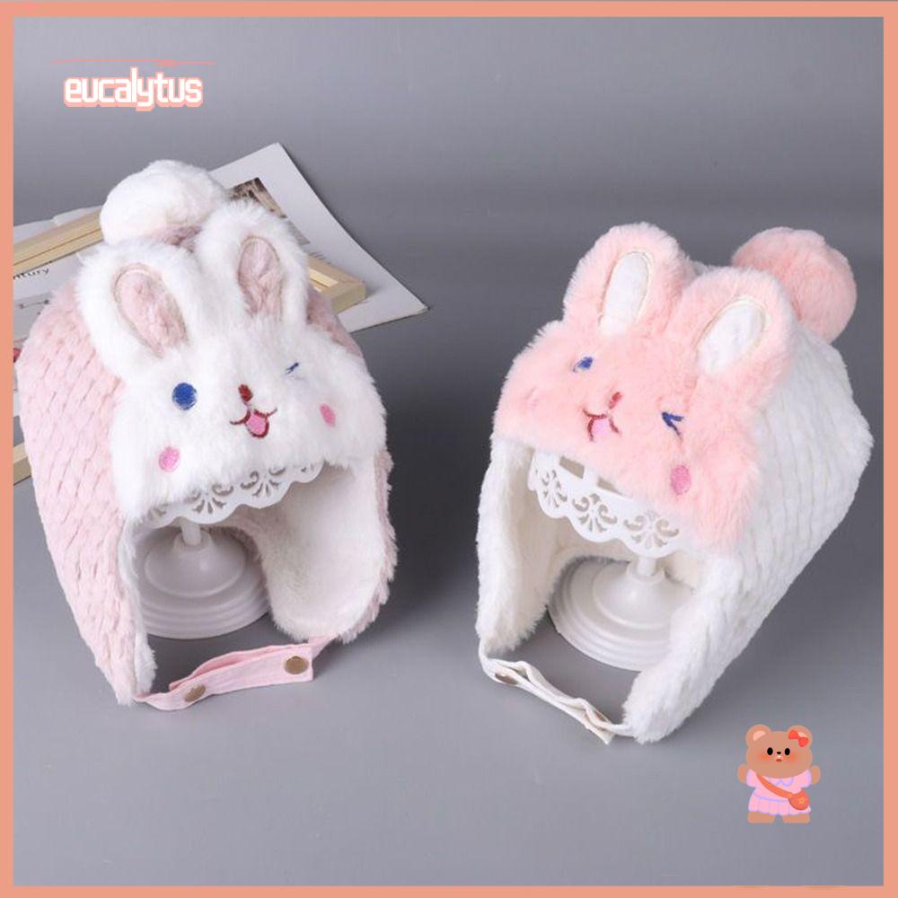 Mũ Nhồi Bông Cotton Che Tai Phối Lông Xù Cho Bé