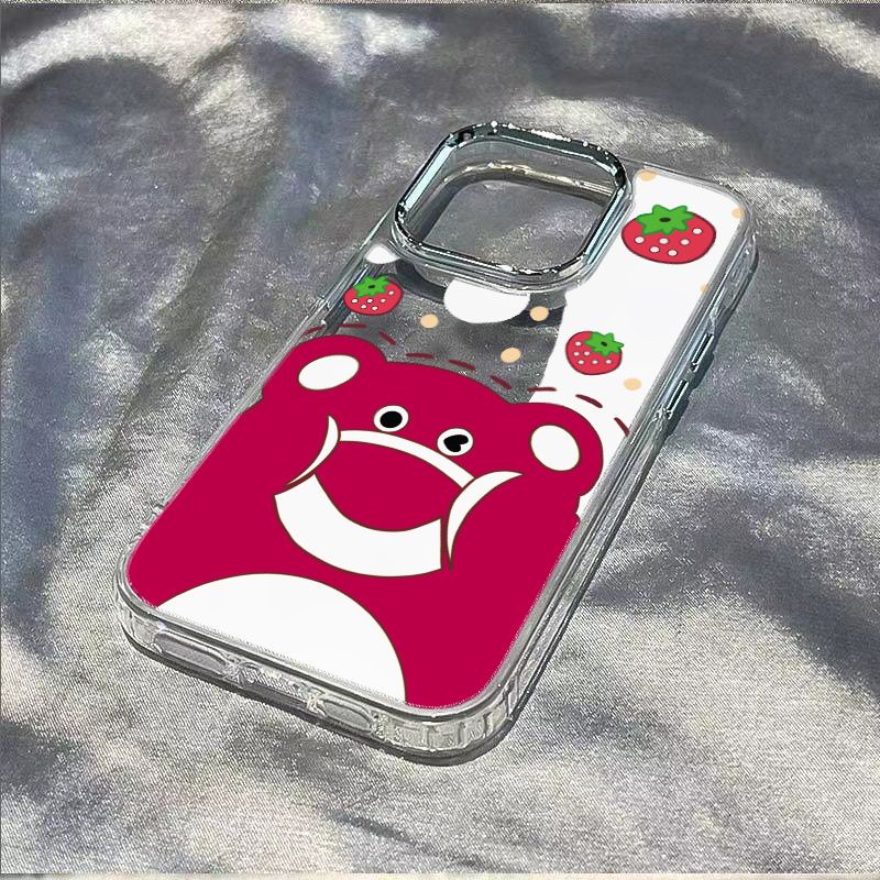 ✅Ốp Điện Thoại Dẻo Họa Tiết Gấu &amp; Dâu Tây Dễ Thương Chống Sốc Cho Iphone12plus max / 138 14pro 117 O6VV