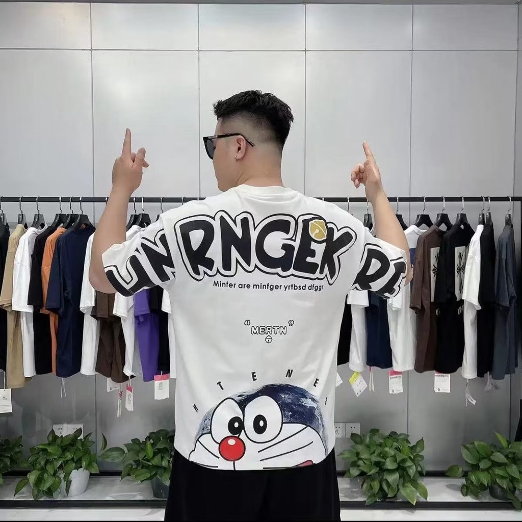 Áo Thun 100% Cotton Tay Ngắn Cổ Tròn In Họa Tiết Hoạt Hình Thời Trang Mùa Hè Cho Nam