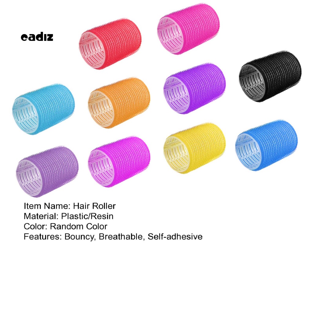 Set 10 Lô Uốn Tóc Tự Dính Không Dùng Nhiệt Màu Sắc Ngẫu Nhiên DIY