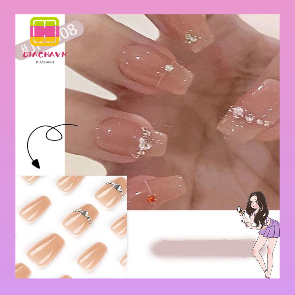 Bộ 24 Móng Tay Giả Che Phủ Toàn Diện Dùng Làm Múa Ba Lê DIY