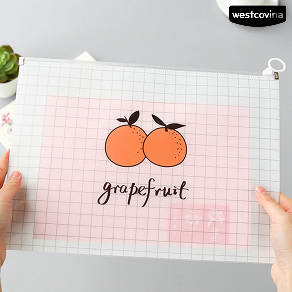 [WSTN] [WSTN]✎Set 4 Túi Đựng Tài Liệu Trong Suốt Chống Ẩm Sức Chứa Lớn Có Khóa Kéo