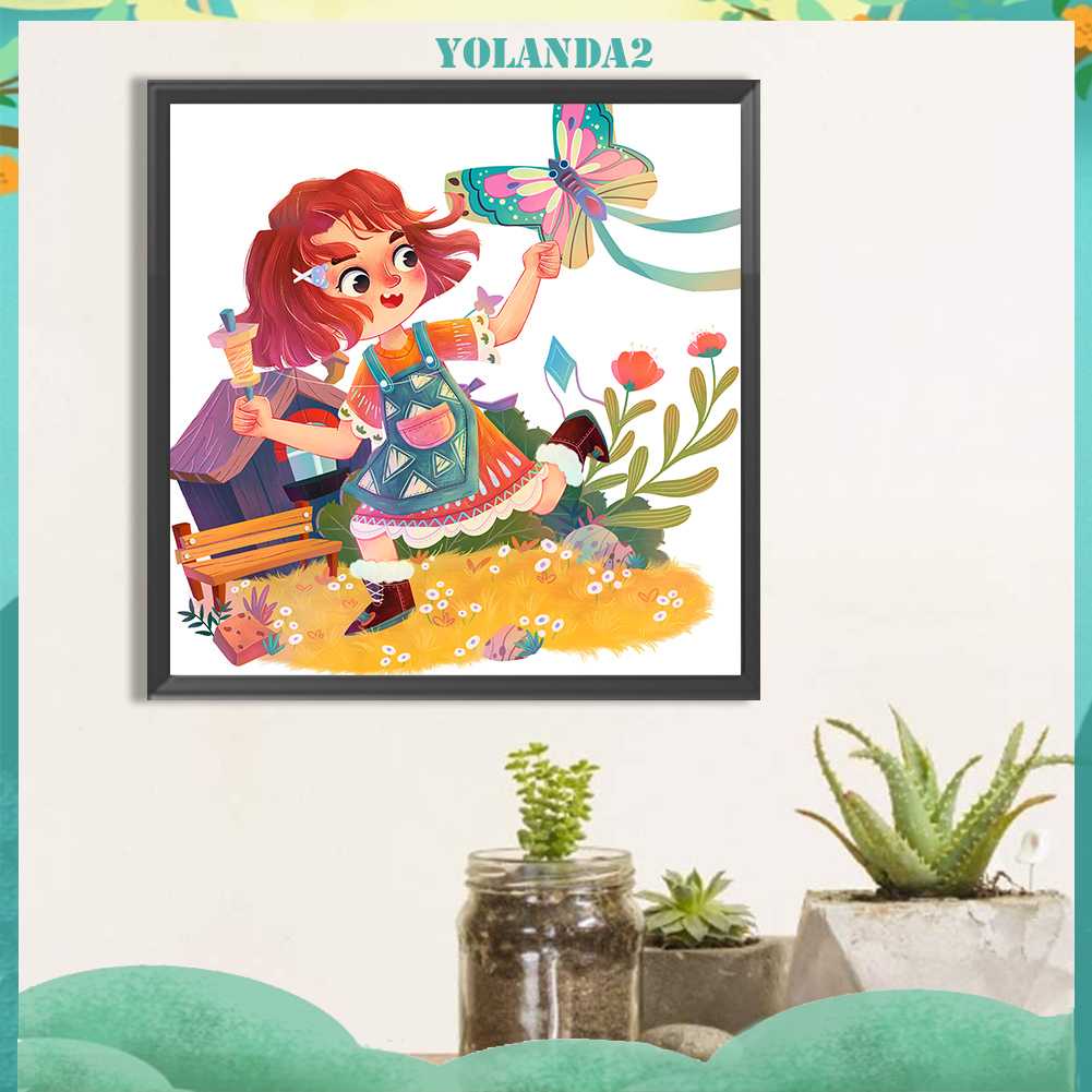 Tranh Đính Đá Kim Cương Toàn Bộ 5D DIY Hình Vẽ Cô Gái Trang Trí Nhà Cửa