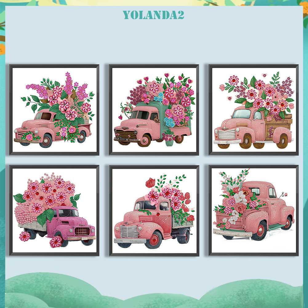 Bộ Tranh Đính Đá 5D Họa Tiết Xe Hơi Phong Cách Vintage Độc Đáo DIY Dùng Trang Trí