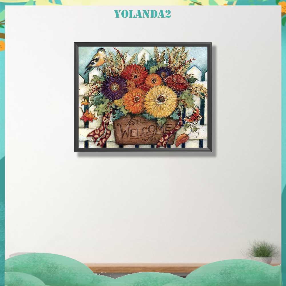 Tranh Đính Đá Kim Cương Toàn Bộ 5D DIY Hình Vẽ Hoa Trang Trí Nhà Cửa