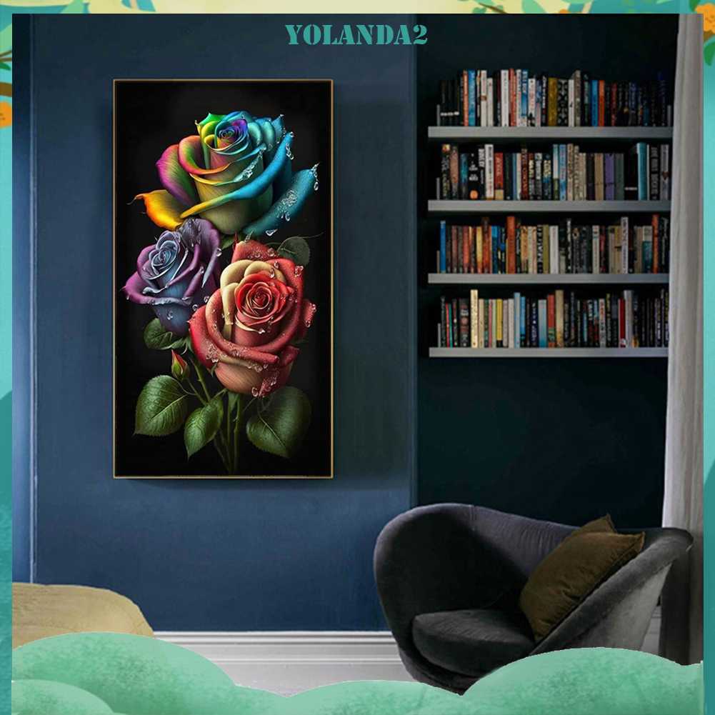 Tranh Đính Đá Kim Cương Toàn Bộ 5D DIY Hình Vẽ Hoa Hồng