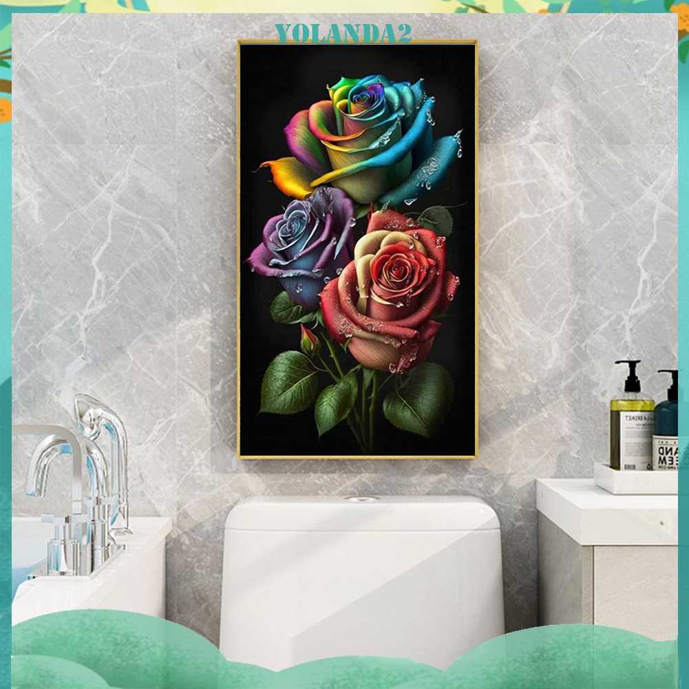 Tranh Đính Đá Kim Cương Toàn Bộ 5D DIY Hình Vẽ Hoa Hồng