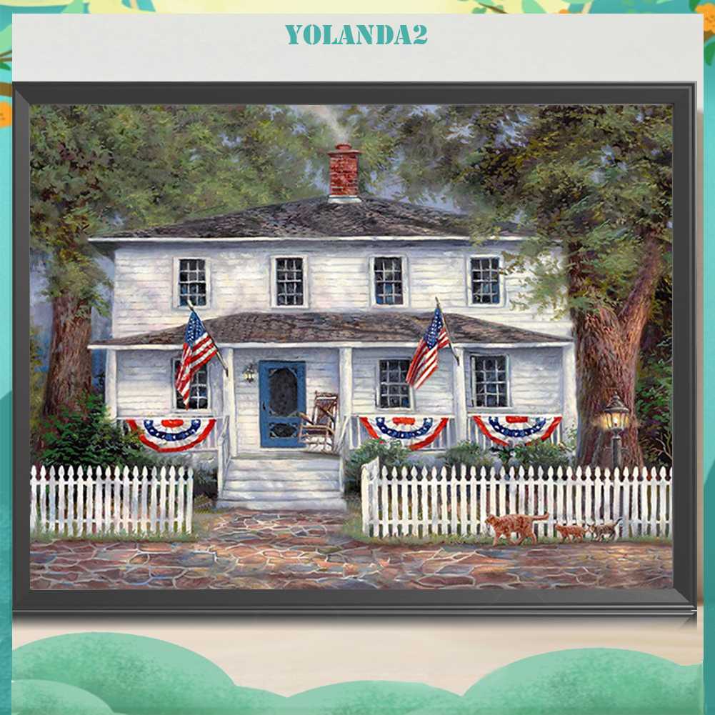 Tranh Đính Đá Kim Cương Toàn Bộ 5D DIY Hình Vẽ Ngôi Nhà