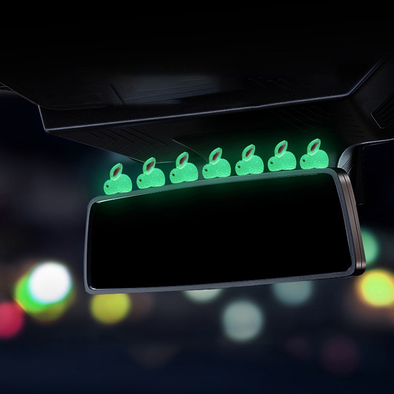 1 [prosperityus1] Set 10 Tượng Thỏ Dạ Quang Mini Bằng Nhựa Resin Phát Sáng Trong Bóng Tối Trang Trí Tiểu Cảnh [VN]