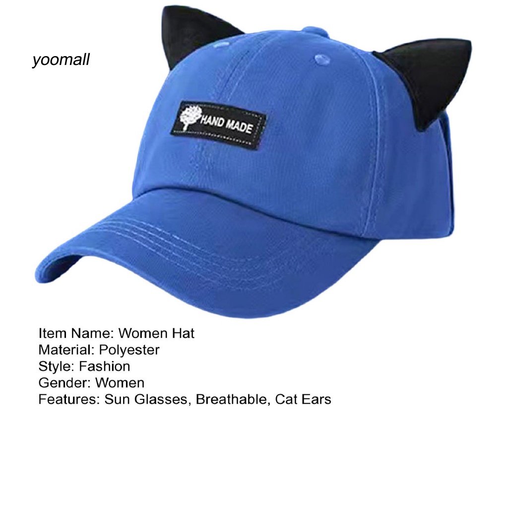 Yo / Phụ Nữ Mũ Phi Công Cá Tính Với Kính Râm Trong Suốt Trang Trí Tai Mèo Có Thể Gập Lại Cho Cosplay