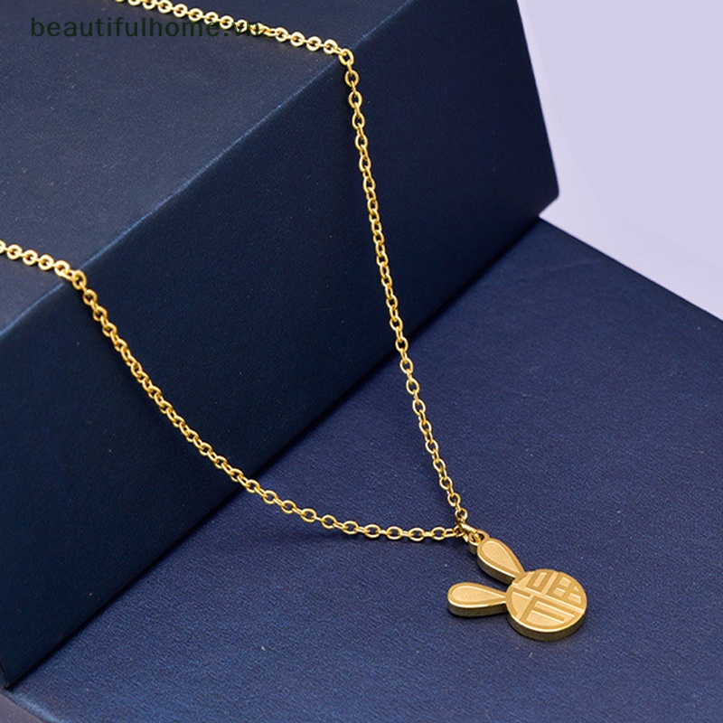 Vòng cổ Hai Mặt Bằng Thép Titan Mặt Hình Thỏ Hoàng Đạo Đơn Giản Thời Trang Cá Tính [beauty]