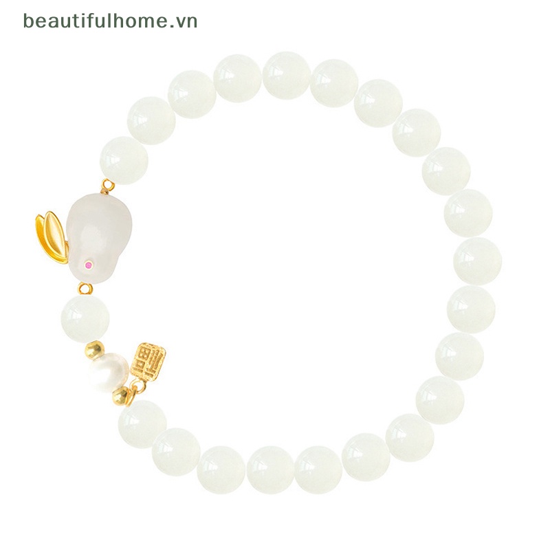 [beautifulhome] Vòng Tay Chuỗi Hạt Hình Thỏ Dễ Thương Phong Cách Trung Hoa Cổ Điển Thanh Lịch Dành Cho Nữ [beauty]