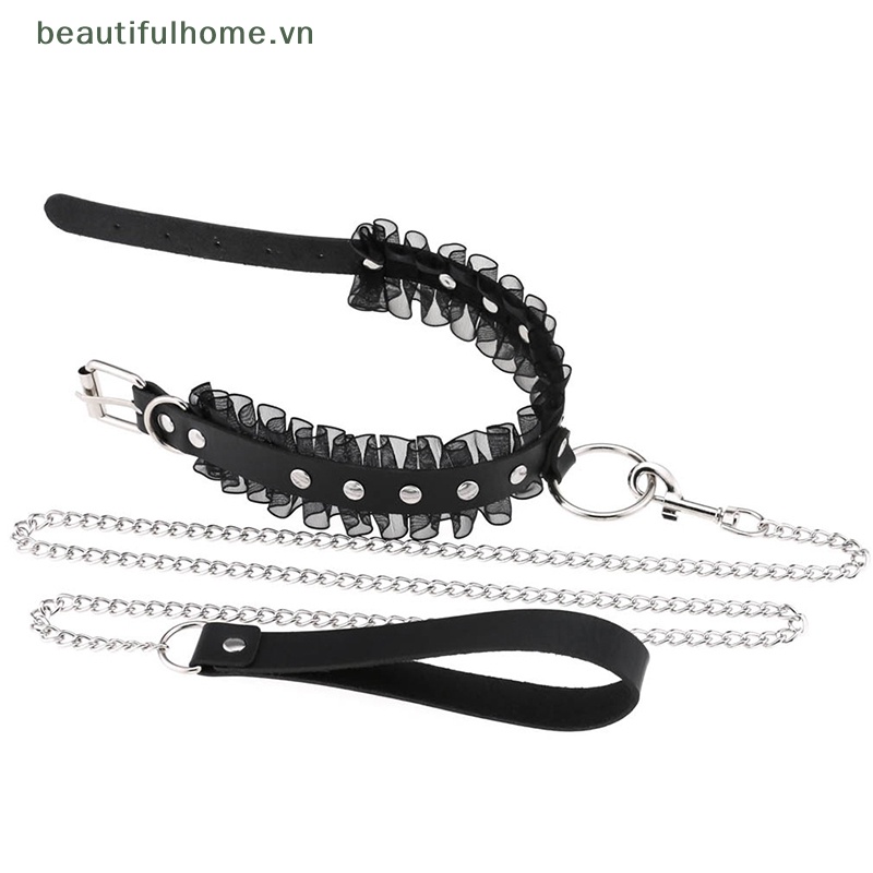 Vòng Cổ Choker Da Phối Dây Xích Phong Cách Punk Gothic Quyến Rũ Cho Cặp Đôi