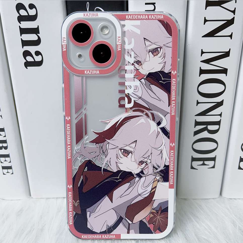 Genshin impact Kaedehara Kazuha Transparent Laser Case for iPhone 14 13 12 11 pro promax x xs xsmax xr 7 8 plus