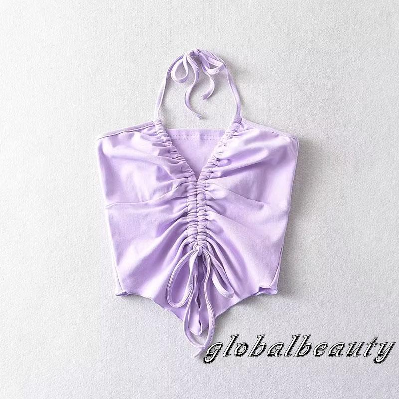 Áo Nữ Không Tay Hở Lưng Thiết Kế Dây Rút Thời Trang Quyến Rũ