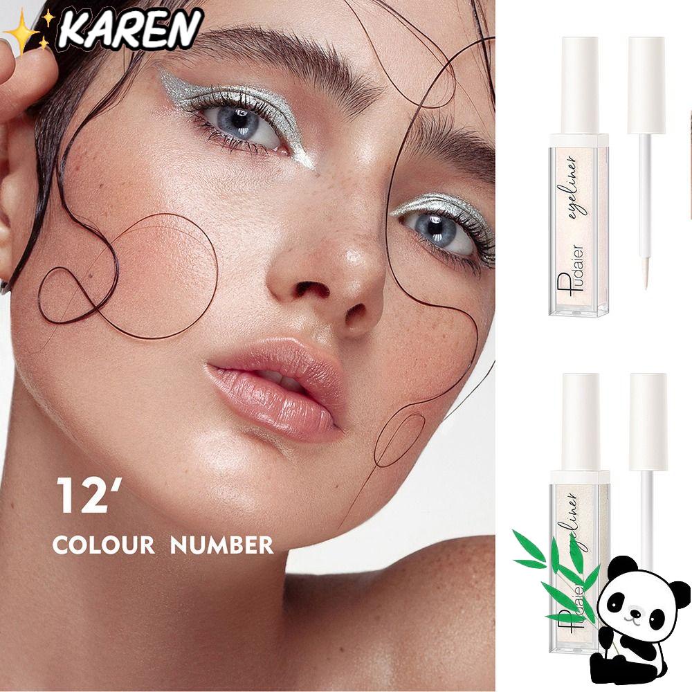 Bút Kẻ Mắt Dạng Lỏng Chống Nhòe 12 Màu Ánh Kim Lấp Lánh