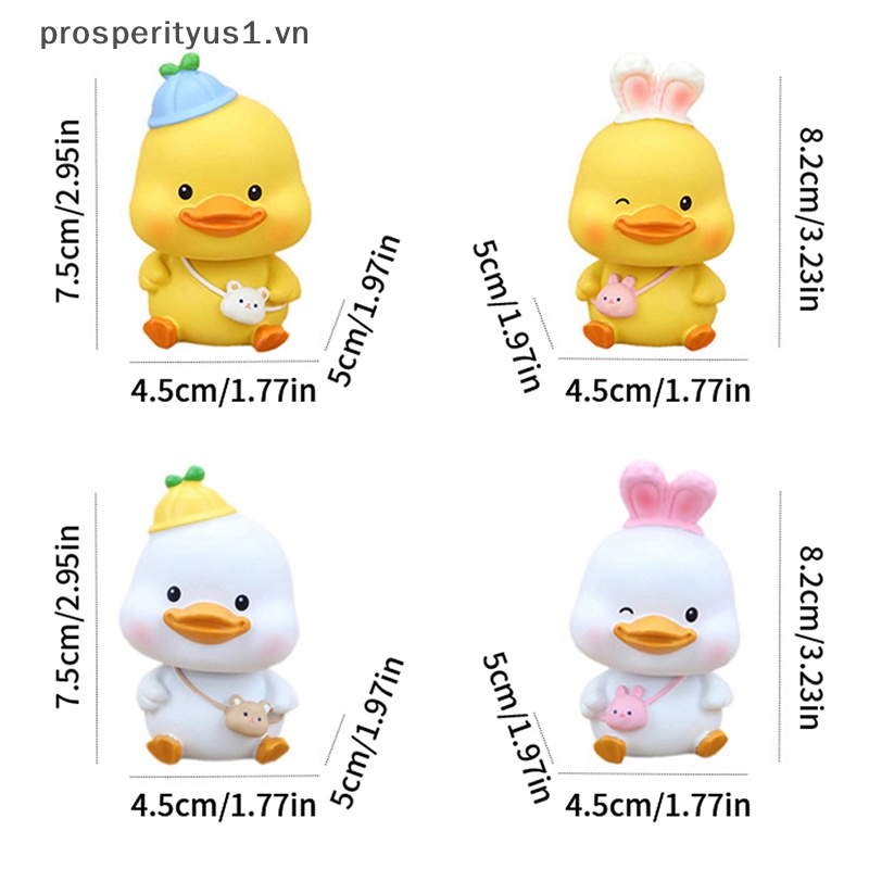[prosperityus1] Búp Bê Resin Đeo Đầu Chú Vịt Lắc Nơ Dễ Thương Trang Trí Xe Hơi [VN]