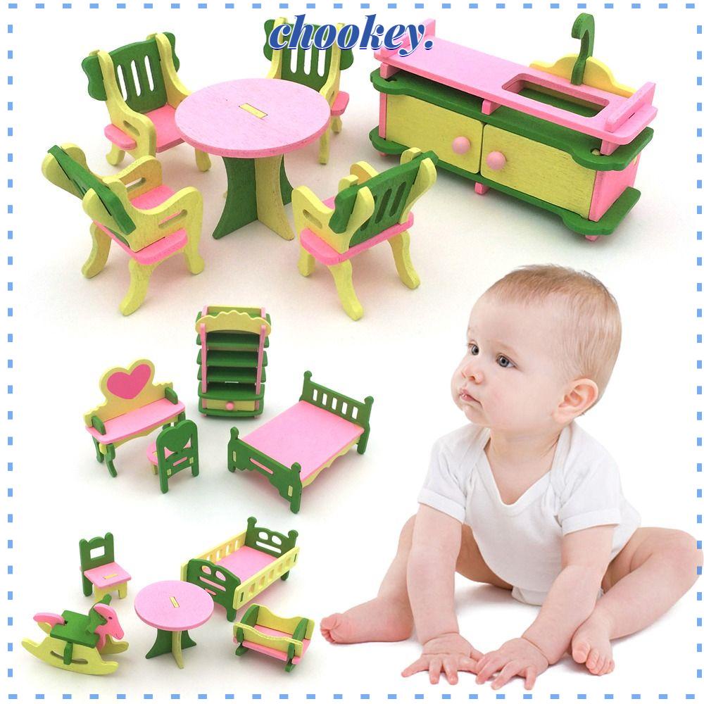 CHOOKEY Bộ Nội Thất Bằng Nhựa Trang Trí Nhà Búp Bê