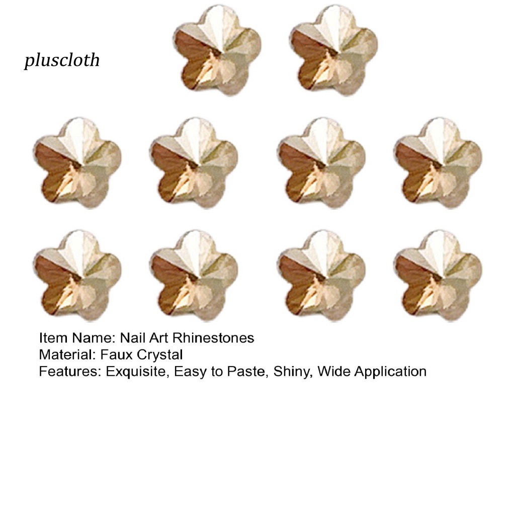 < Pluscloth > Set 10 Hạt Pha Lê Hoa Đào Nở Trang Trí Móng Tay Không Rơi Hiệu Ứng Trực Tuyến Ba Chiều DIY