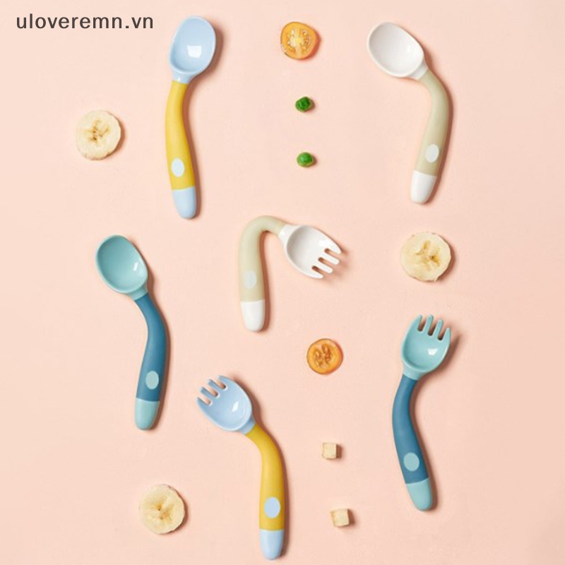 Bộ Muỗng Nĩa Silicone Tập Ăn Cho Bé