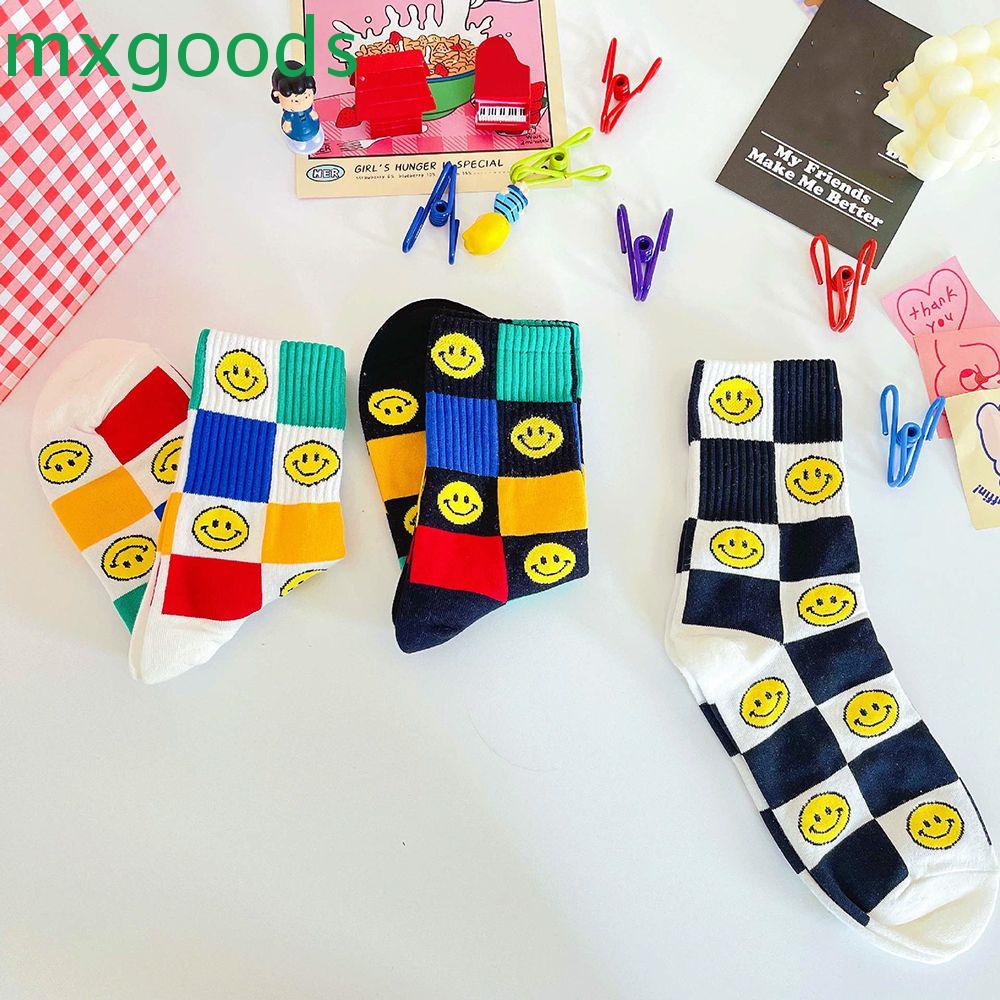 Mxgoods Vớ Thể Thao Thoáng Khí Thoải Mái Họa Tiết Mặt Cười Dễ Thương Phong Cách Hip Hop Cho Nam Và Nữ