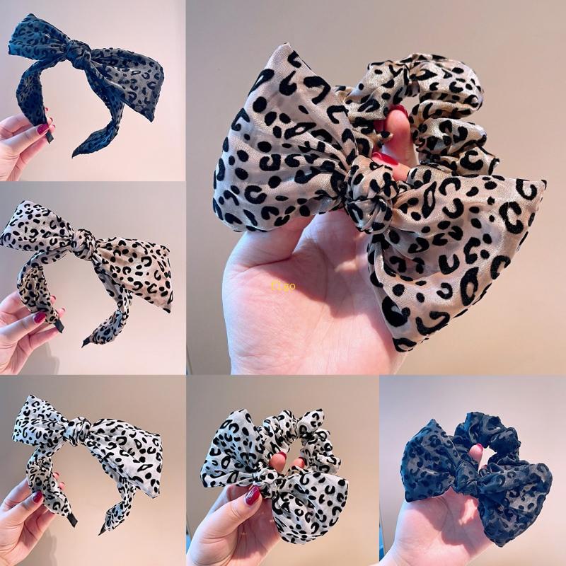 Băng Đô Cài Tóc Bản Lớn In Họa Tiết Da Báo Cổ Điển