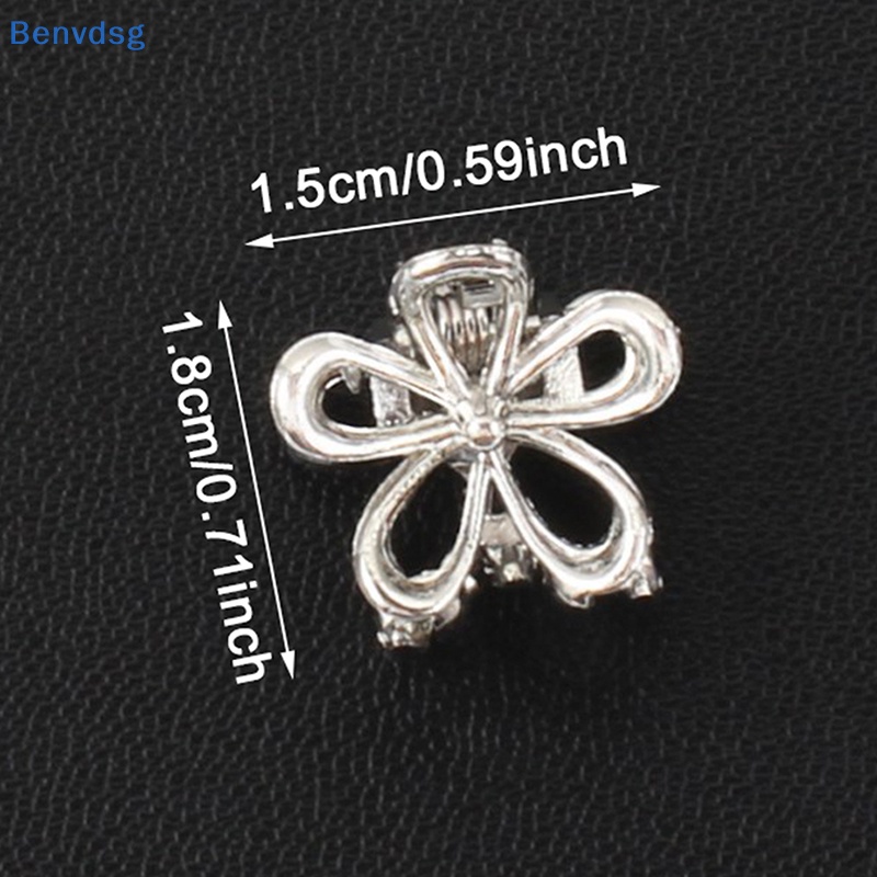 Bộ 2 Kẹp Tóc Kim Loại Mini Hình Bông Hoa Dễ Thương Cho Nữ