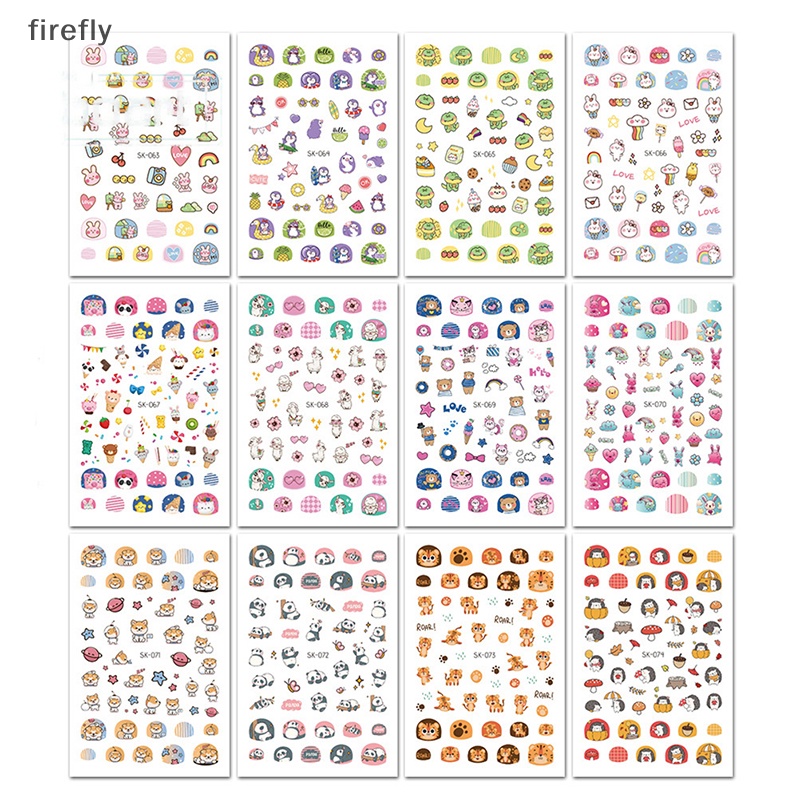 Miếng Dán Trang Trí Móng Tay Hình Động Vật Hoạt Hình 3D Dễ Thương Dành Cho Trẻ Em