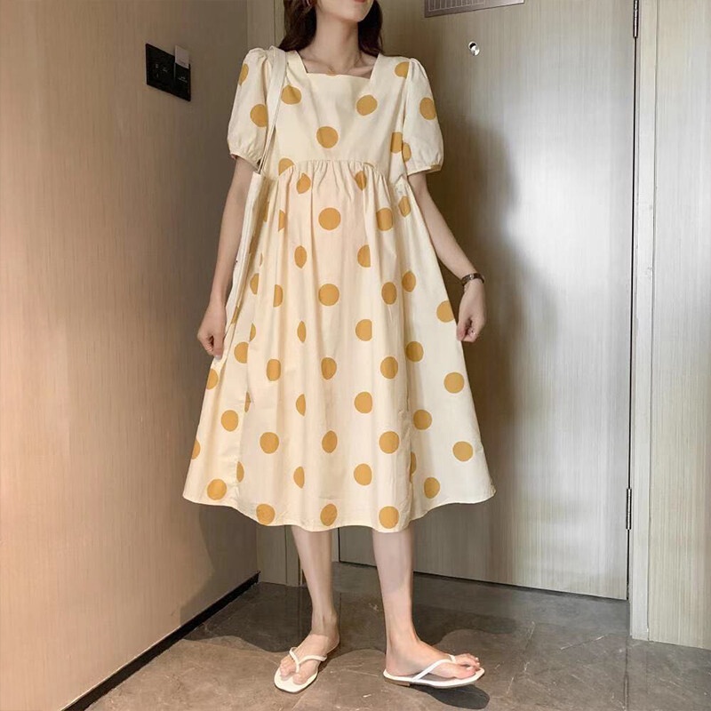 Đầm Bầu In Hoa Thời Trang Hàn Quốc Xinh Xắn