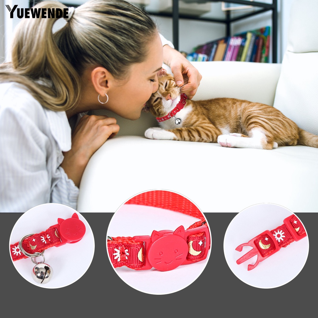 Bộ 5 Vòng Cổ Họa Tiết Trăng Sao Có Thể Điều Chỉnh Cho Mèo Cưng
