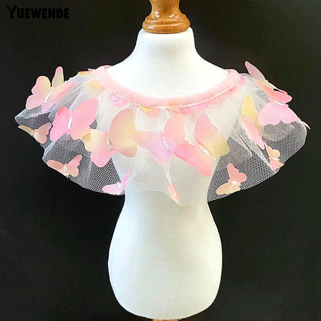 Yq.e Vòng Cổ Hình Bướm 3D Bằng Lưới Polyester Thoải Mái Lãng Mạn Dành Cho Thú Cưng