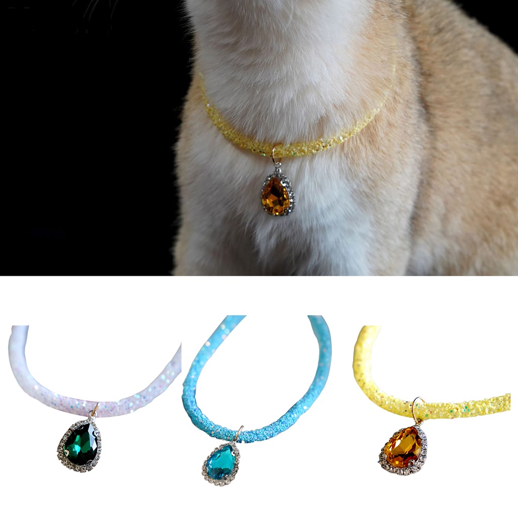 Yq.e Vòng Cổ Bắt Sáng Đính Đá Thanh Lịch Quyến Rũ Cho Thú Cưng