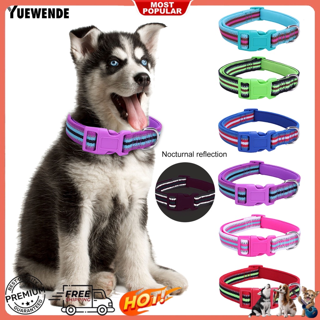 Vòng Cổ Tròn Bằng Polyester Phản Quang Điều Chỉnh Được Dành Cho Thú Cưng YQ.E