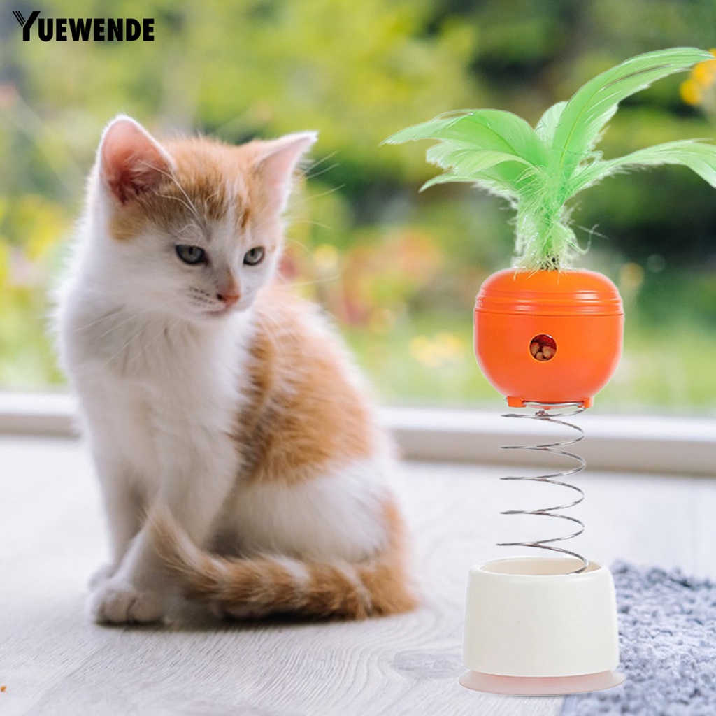 Đồ Chơi Lắc Đàn Hồi Phủ Lông Vũ Xoay 360 Độ Chống Rò Rỉ Có Thể Điều Chỉnh Cho Thú Cưng