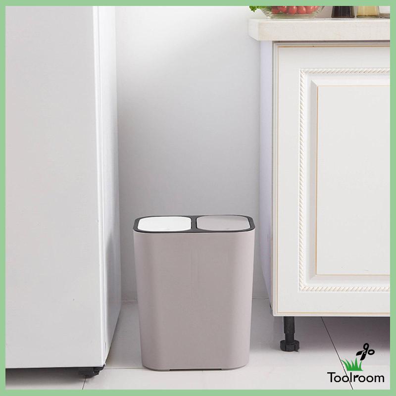 Thùng Rác Tái Sử Dụng Được 15 Lít Và Khô Màu Trắng Cho Nhà Bếp
