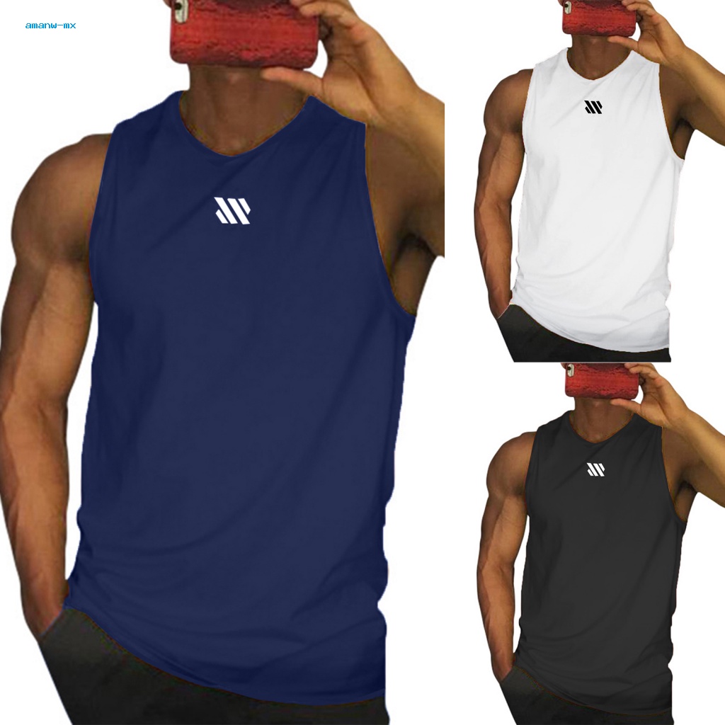 Am * Đàn Ông Mùa Hè Áo Ba Lỗ Màu Rắn