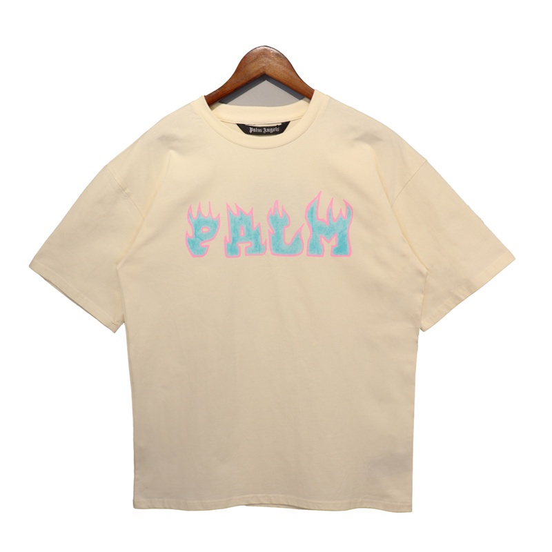 Áo Thun Tay Ngắn Dáng Rộng In Chữ Palm Angels- Thời Trang Xuân Hè 23SS