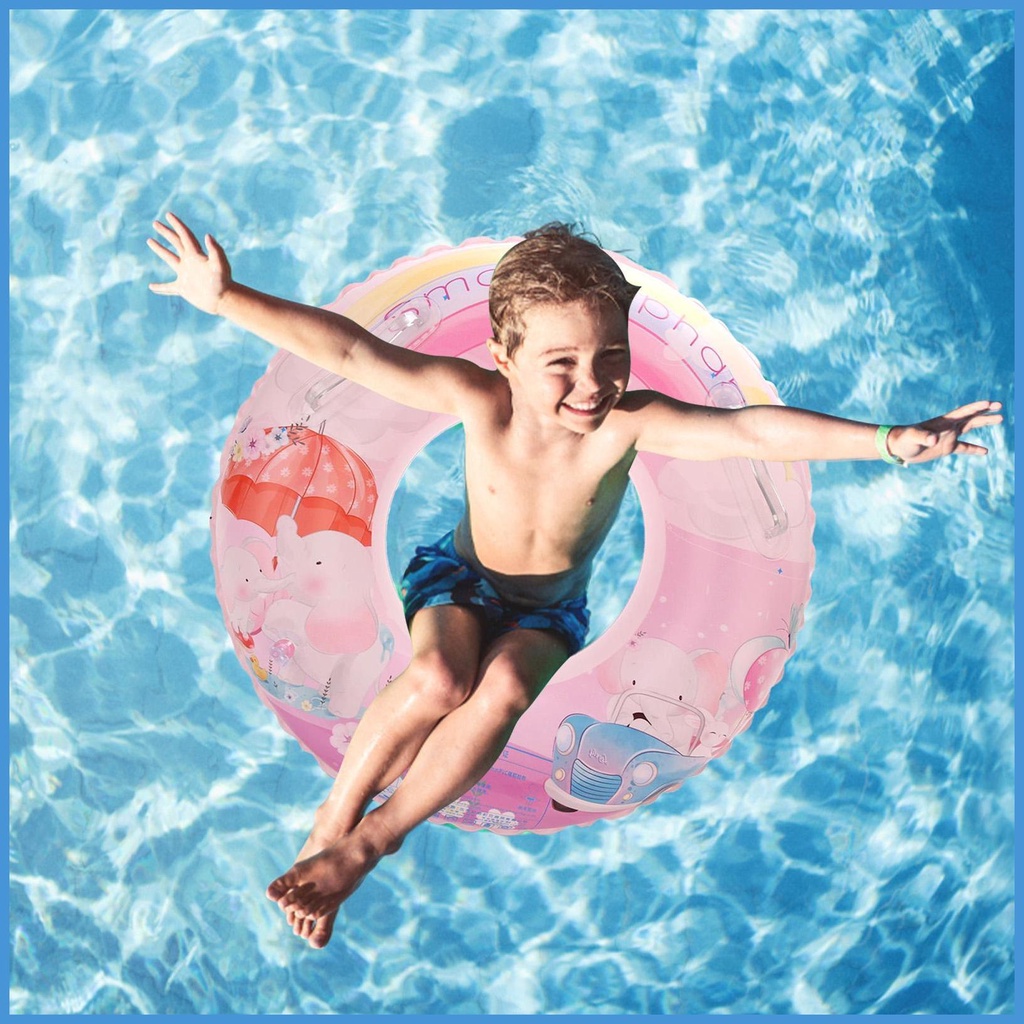 Phao Bơi Bơm Hơi Bằng PVC In Họa Tiết Hoạt Hình Dễ Thương Trọng Lượng Nhẹ Tiện Dụng