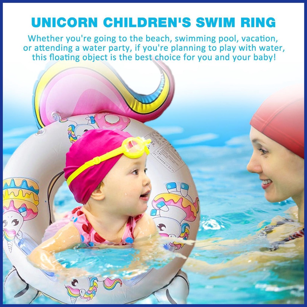 Phao Bơi Bơm Hơi Dày Dặn Hình Động Vật Hoạt Hình Dễ Thương Có Tay Cầm An Toàn Tiện Dụng