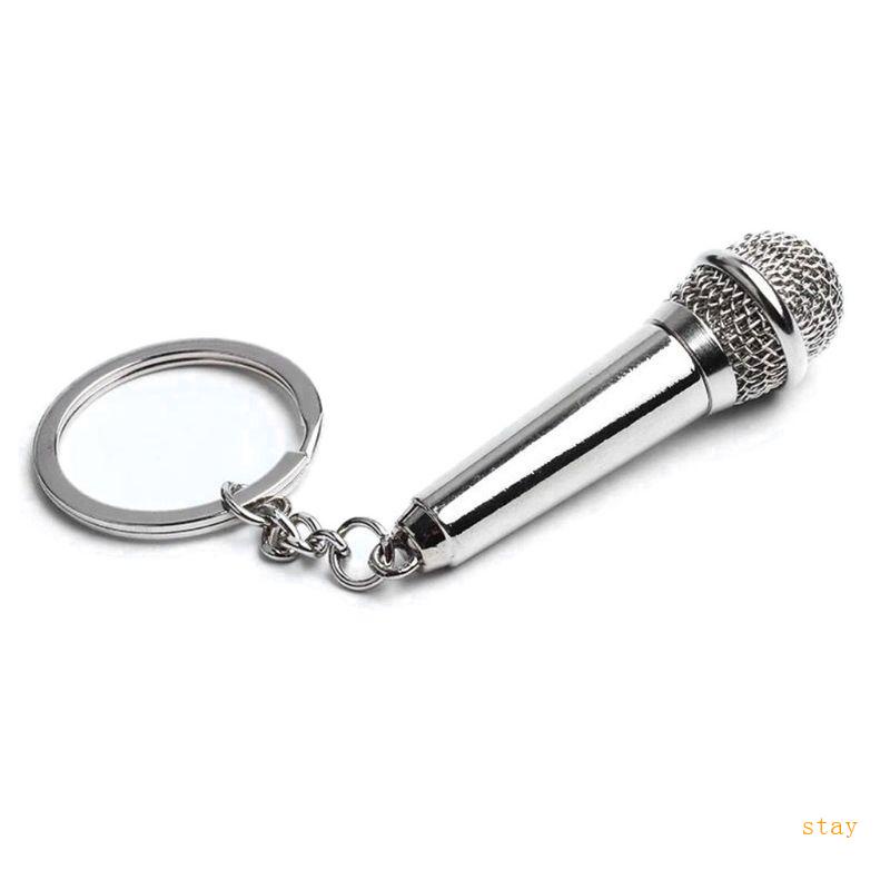 Móc Khóa Gắn Microphone Bạc Tinh Tế